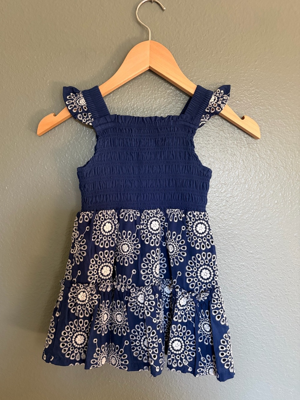 On 34th Navy Blue Floral Tiered Sundress for Girls size 2T
